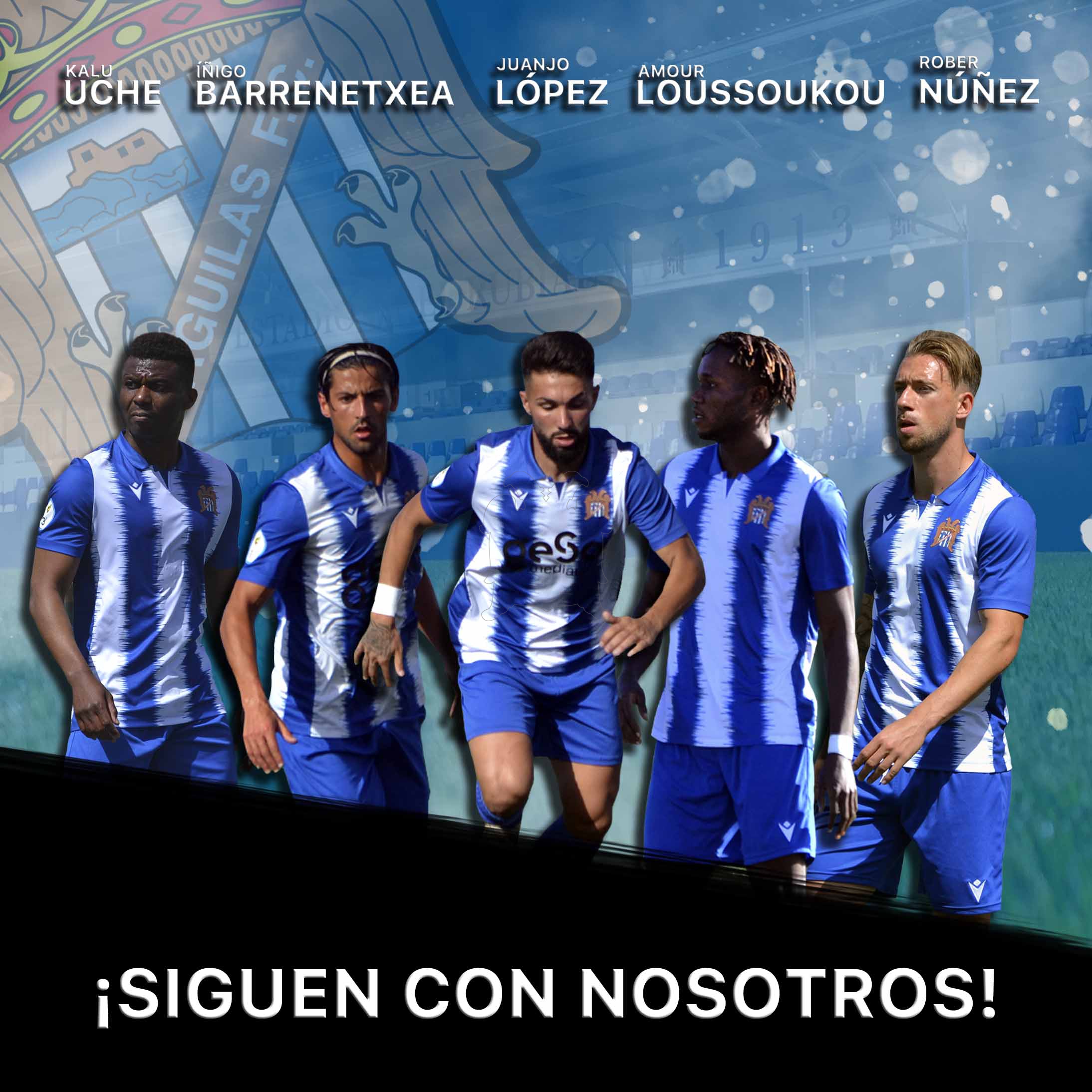 Kalu Uche, Rober, Juanjo, Barrenetxea y Amour Loussoukou seguirán vistiendo de blanquiazul