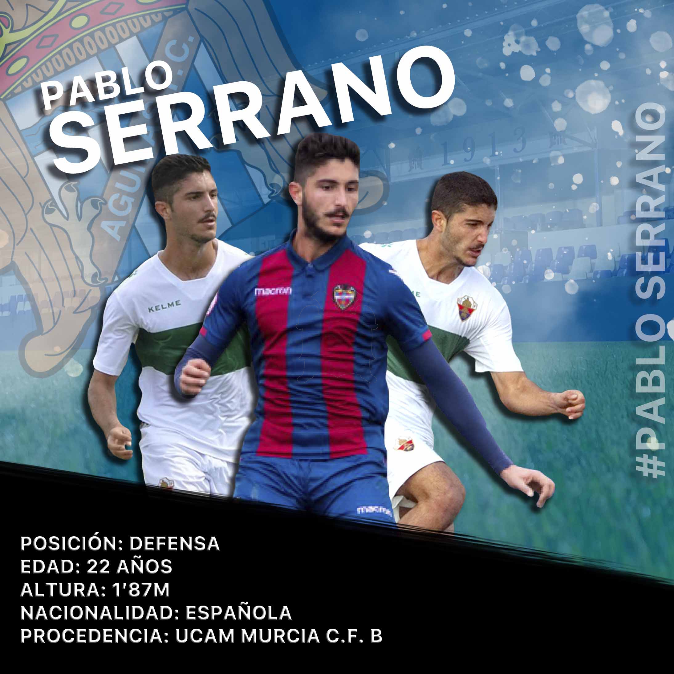 El central murciano Pablo Serrano, quinto Sub-23 del Águilas Fútbol Club